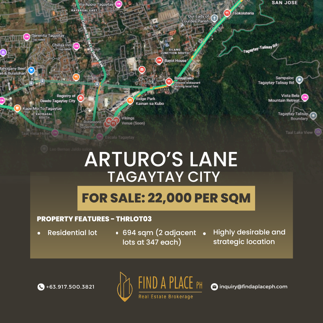 FOR SALE ARTURO'S LANE, TAGAYTAY RESIDENTIAL LOT